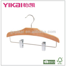 2013 new style children wooden clothes hanger with metal clips
